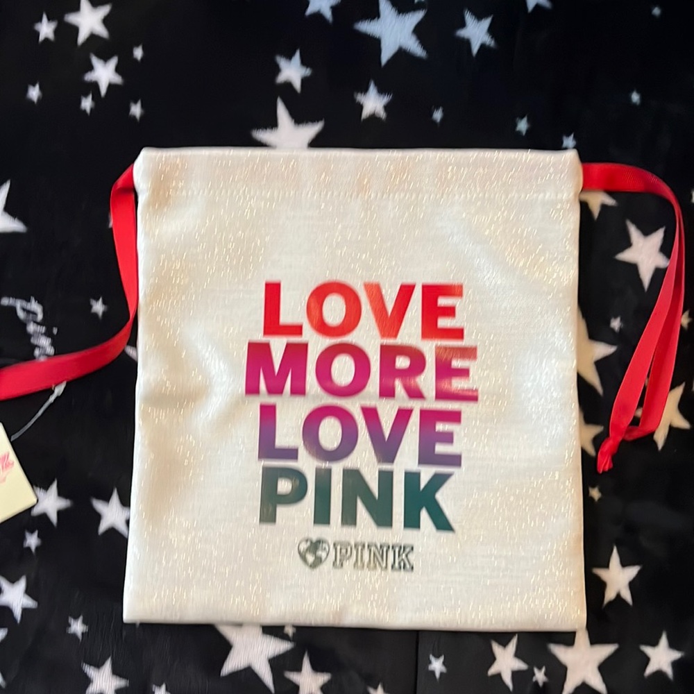 Victoria’s Secret pink shimmery draw string bag